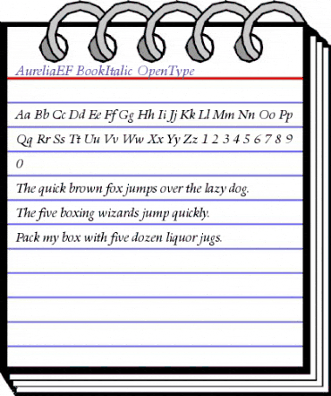 AureliaEF-BookItalic Regular animated font preview