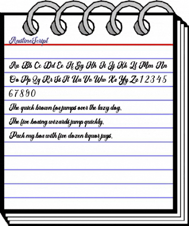 Austine Script Regular animated font preview