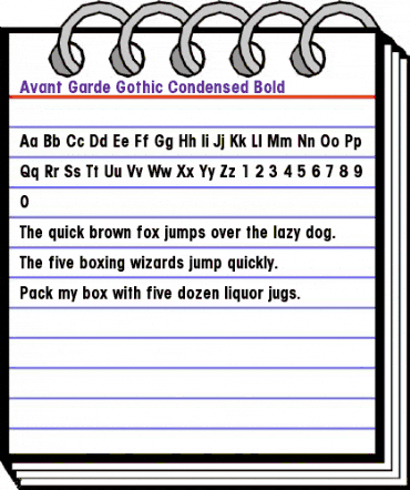 Avant Garde Condensed BQ Roman animated font preview