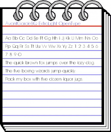 Avant Garde BQ Regular animated font preview