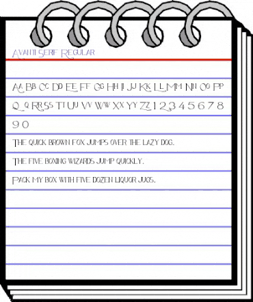 Avanti Regular animated font preview