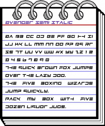 Avenger Semi-Italic Semi-Italic animated font preview