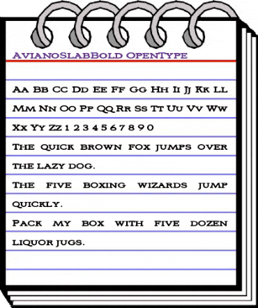 AvianoSlabBold Regular animated font preview