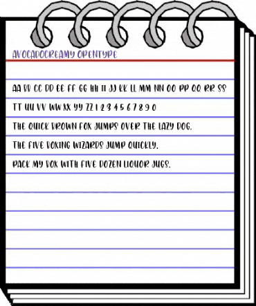 Avocado Creamy Regular animated font preview