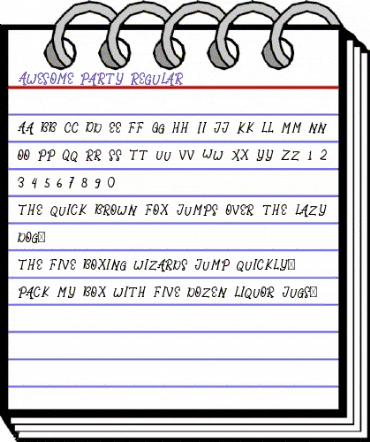 Awesome Party Regular animated font preview
