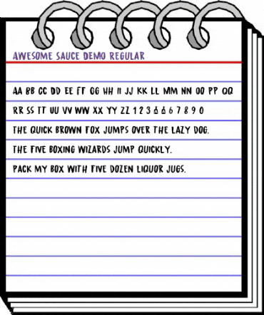 Awesome Sauce DEMO Regular animated font preview