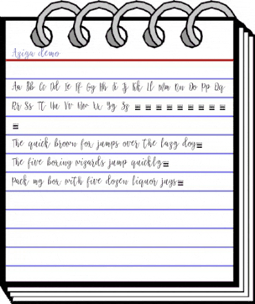 Aziya Demo Regular animated font preview