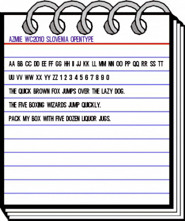 Azmie WC2010 Slovenia Regular animated font preview