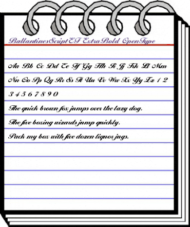 BallantinesScriptEF ExtraBold animated font preview