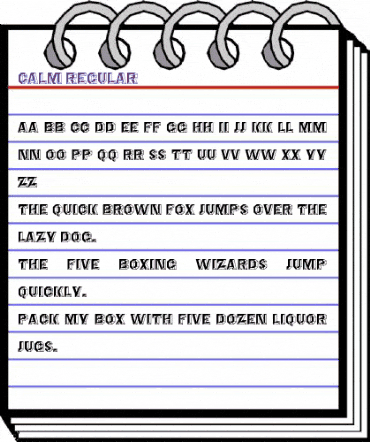 CALM Regular animated font preview