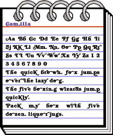 Camilla Regular animated font preview