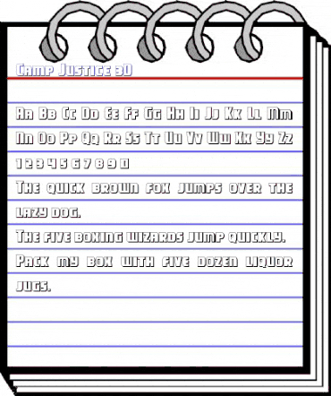 Camp Justice 3D Regular animated font preview