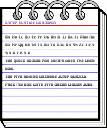 Camp Justice Gradient Regular animated font preview