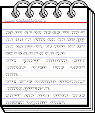 Capricus Outline Outline animated font preview