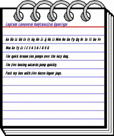 Captain Canaveral HalftoneItal Italic animated font preview