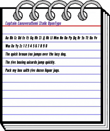 Captain Canaveral Semi-Italic Semi-Italic animated font preview