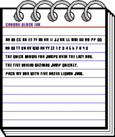 Carbon Block Ink Regular animated font preview