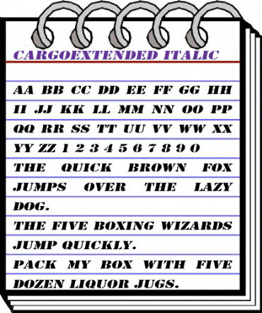 CargoExtended Italic animated font preview