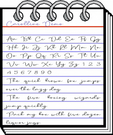 Carolline Demo Regular animated font preview