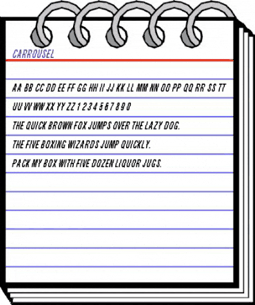 Carrousel Regular animated font preview