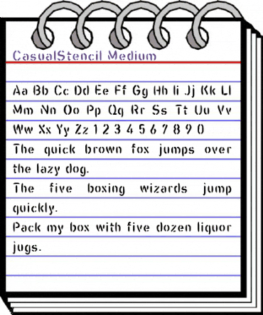 CasualStencil Regular animated font preview