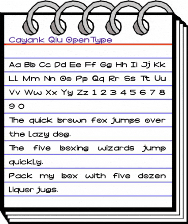 Cayank Qiu Regular animated font preview