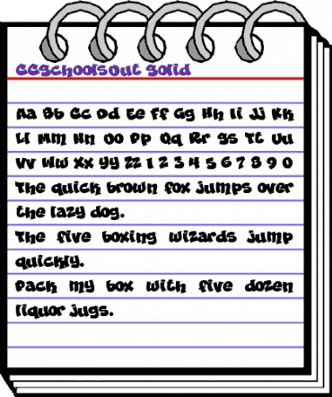 CCSchoolsOut Regular animated font preview