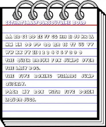 CCThatsAllFolksOutline Bold animated font preview