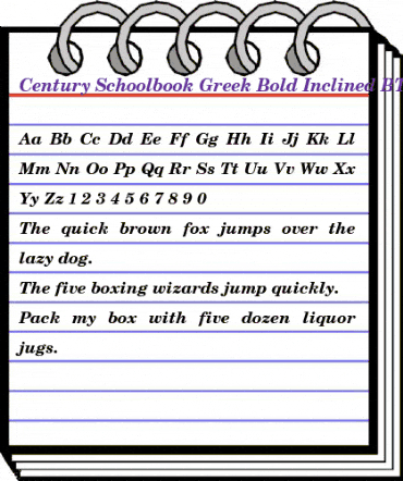 CentSchbkGreek BT Bold Inclined animated font preview