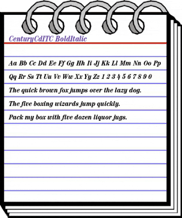 CenturyCdITC Bold Italic animated font preview
