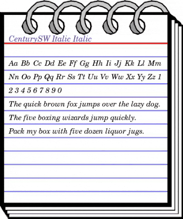 CenturySW-Italic Italic animated font preview