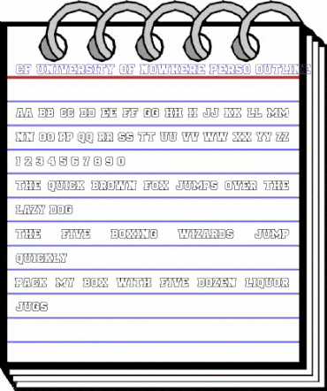 CF University of Nowher Outline Outline animated font preview