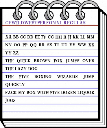 CF Wild West PERSONAL Regular animated font preview