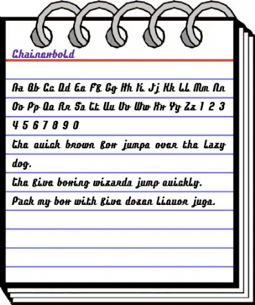 Chainexbold Regular animated font preview