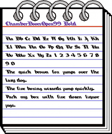 ChamberDoorsOpen99 Bold animated font preview
