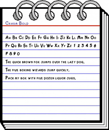 Chasm Bold animated font preview