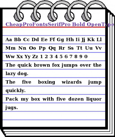 CheapProFonts Serif Pro Bold animated font preview