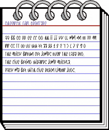 cheerful girl Regular animated font preview