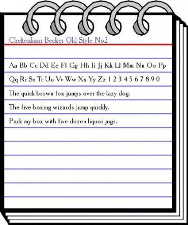 Cheltenham Becker Old Style No2 Regular animated font preview