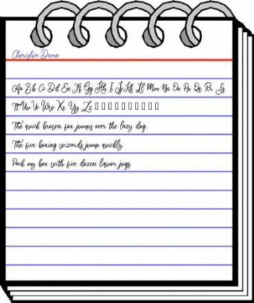 Cherishia Demo Regular animated font preview