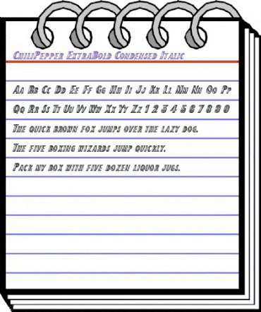 ChiliPepper-ExtraBold Condensed Italic animated font preview