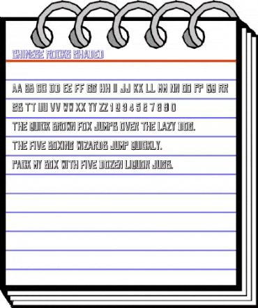 Chinese Rocks Shaded Regular animated font preview