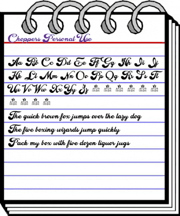 Choppers Personal Use Regular animated font preview