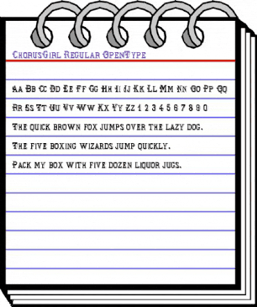 ChorusGirl Regular animated font preview