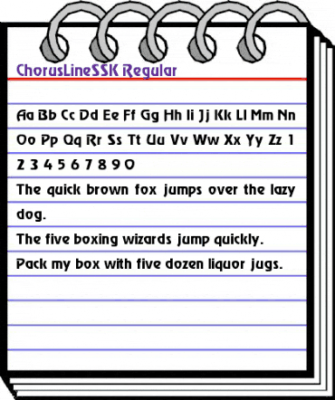 ChorusLineSSK Regular animated font preview