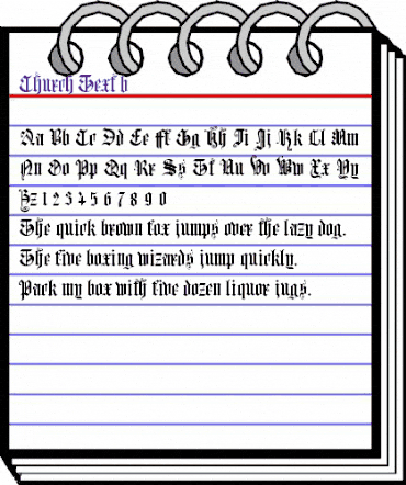 Church Text b Regular animated font preview
