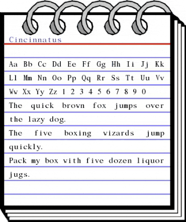 Cincinnatus Regular animated font preview