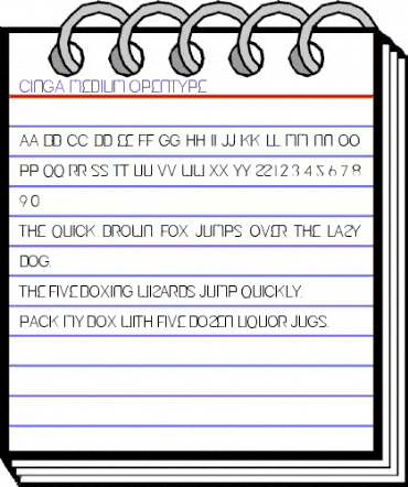 Cinga Medium animated font preview