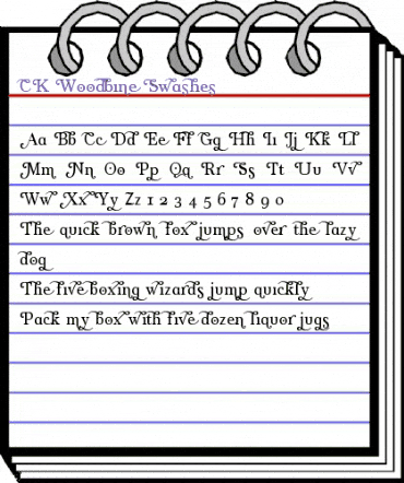 CK Woodbine Swashes Regular animated font preview