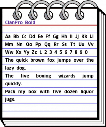 ClanPro Bold animated font preview